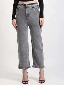 TYFFYN Women Flared High-Rise Highly Distressed Heavy Fade Stretchable Jeans