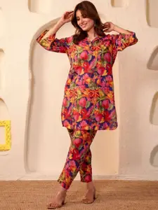 all about you Floral Printed Top With Trousers Co-Ords