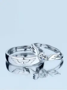 DIVASTRI Set Of 2 Stone-Studded Adjustable Finger Ring