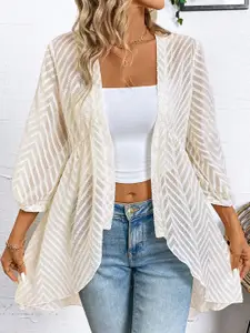 StyleCast x Revolte Floral Embroidered Front Open Long Sleeves Shrug