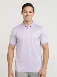 Raymond Polo Neck Pure Cotton Jacquard Tshirt