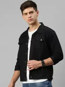 KLIZEN Men Typography Printed Denim Cotton Jacket