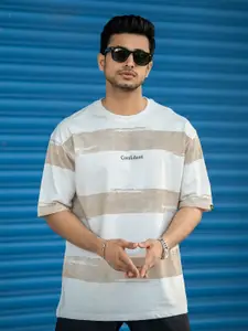 Maniac Men Striped Polo Collar T-shirt