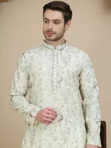 Jompers Men Floral Embroidered Kurta with Pyjama