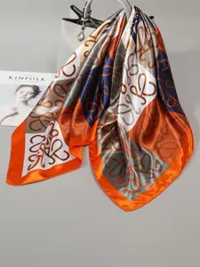 QUECY Women Printed Silk Scarf