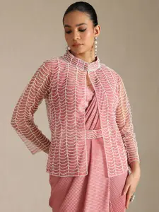 Soch Solid Beads and Stones Ready to Wear Saree