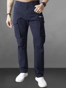DIVISIVE Men Relaxed Straight Leg Fit Easy Wash Cotton Cargos Trousers