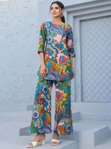 all about you  Floral Printed Top & Trousers Co-Ord Set