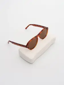 PELLE LUXUR Women Oval Sunglasses with UV Protected Lens PL25GS417