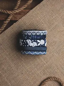 Taasha Craft Set Of 5 Peral-Studded & Beaded ThreadBangles