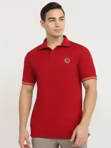 Raymond Men Solid Polo Collar Cotton T-shirt