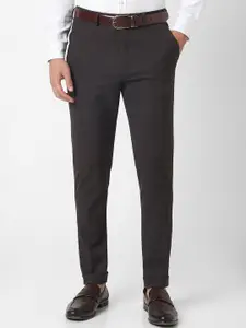 Van Heusen Men Checked Slim Fit Trousers