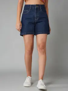 DOLCE CRUDO Women High-Rise Denim Shorts
