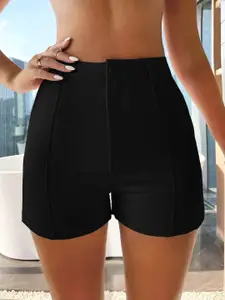 Stylecast X Slyck Women Solid Pattern High-Rise Above Knee Regular Fit Shorts