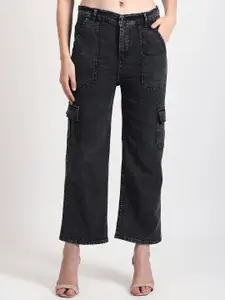 TYFFYN Women Flared High Rise Highly Distressed Stretchable Jeans