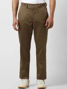 Van Heusen Men Solid Mid-Rise Trousers