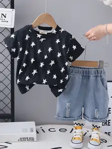 INCLUD Girls Printed T-shirt with Shorts