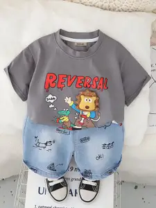 INCLUD Boys Printed T-shirt with Shorts
