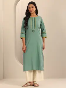 Libas Ethnic Motifs Printed Round Neck Straight Kurta