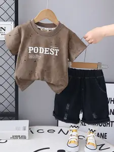 INCLUD Boys Printed T-shirt with Shorts