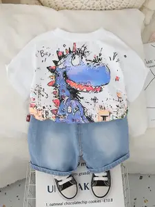 INCLUD Boys Printed T-shirt with Shorts