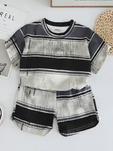 INCLUD Boys Striped T-shirt with Shorts