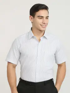 Raymond Striped Pure Cotton Semicutaway Formal Shirt