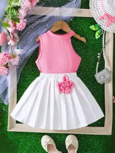 INCLUD Girls Striped Top with Skirt