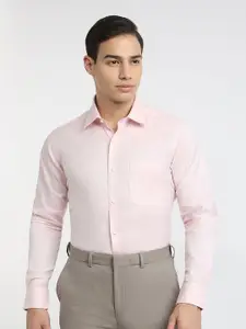 Raymond Structure Pattern Printed Pure Cotton Cutaway Collar Formal Shirt