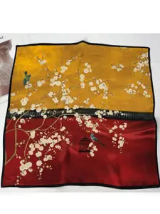 QUECY Women Printed Silk Scarf