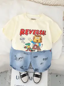 INCLUD Boys Printed T-shirt with Shorts