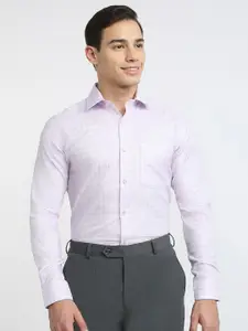 Raymond Checked Pure Cotton Semicutaway Formal Shirt