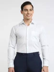 Raymond Striped Pure Cotton Contemporary-Fit Semicutaway Formal Shirt