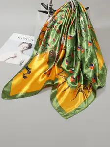 QUECY Women Printed Silk Scarf