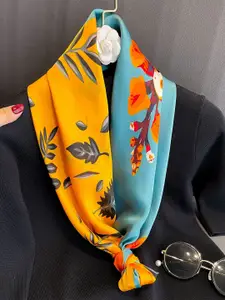 QUECY Women Printed Silk Scarf