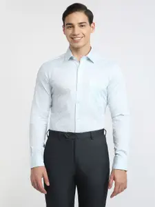 Raymond Printed Pure Cotton Semicutaway Formal Shirt