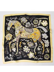 QUECY Women Printed Silk Scarf