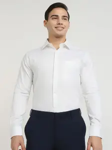 Raymond Structure Pattern Printed Contemporary Fit Cutaway Collar Formal Shirt