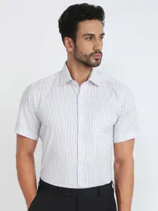Raymond Striped Pure Cotton Semicutaway Formal Shirt