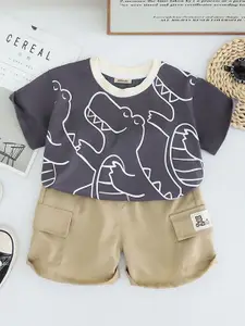 INCLUD Boys Printed T-shirt with Shorts