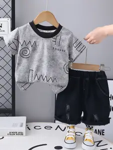INCLUD Boys Printed T-shirt with Shorts