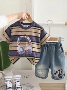 INCLUD Boys Printed T-shirt with Shorts