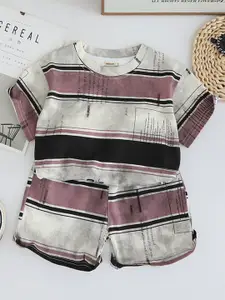 INCLUD Boys Striped T-shirt with Shorts