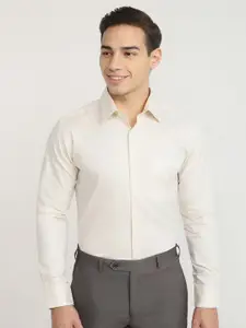 Raymond Checked Pure Cotton Contemporary Fit Semicutaway Formal Shirt