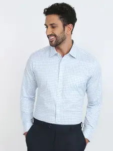 Raymond Checked Pure Cotton Semicutaway Formal Shirt