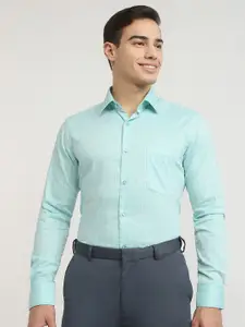 Raymond Checked Contemporary Fit Semicutaway Formal Shirt