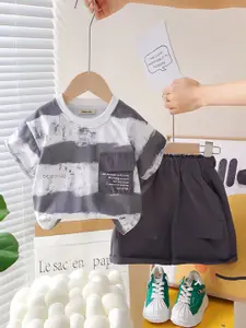 INCLUD Boys Striped T-shirt with Shorts