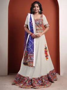 Utsav Fashion Embroidered Mirror Work Ready to Wear Lehenga & Blouse With Dupatta