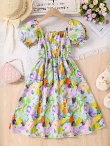 INCLUD Girls 1Floral Print Fit & Flare Dress