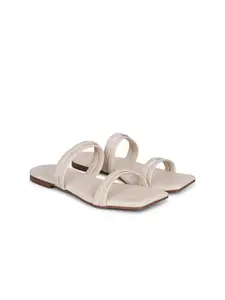 dbcooper Women Synthetic Leather Open Toe Flats